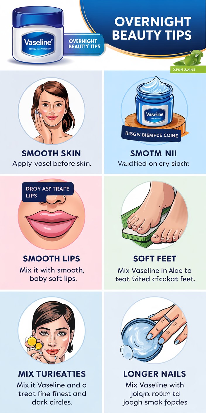 7 Overnight Beauty Tips Using Vaseline for Glowing Skin