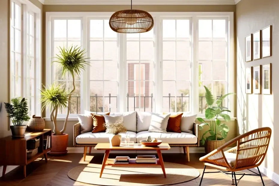 Mid-Century Modern Living Room with Plants | Bright & Airy Decor Inspiration