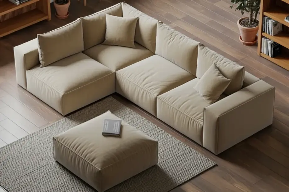 Beige Sectional Living Room Transformation - Modern Family Room Before & After Ideas