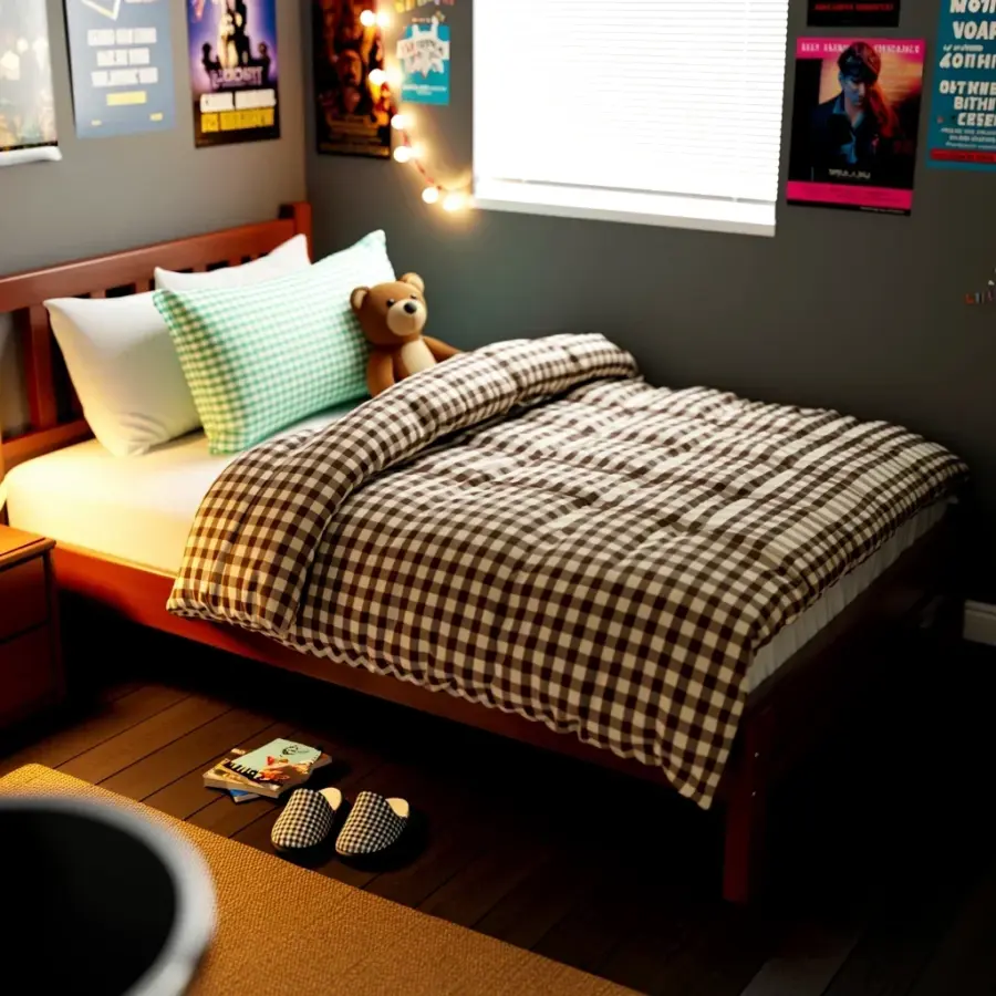 Cozy Dorm Room Bedding Ideas with Plaid & Gingham for Fall